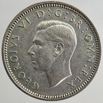 1941 George VI British Sixpence Silver Coin | Very Fine Grade | a8340