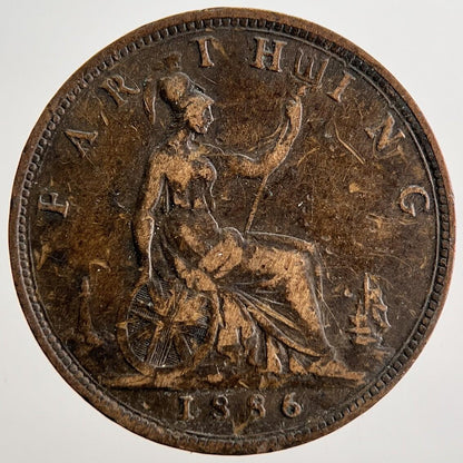 1886 Victoria British Farthing Coin | Collectable Grade | a2581