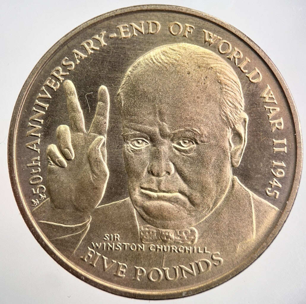 1995 Isle Of Man Winston Churchill £5 Five Pound Coin | Very High Grade | a8067