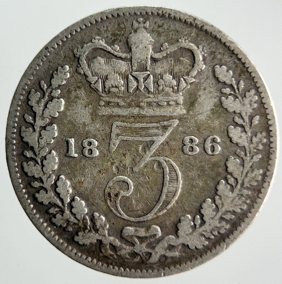 1886 Young Head Victoria Threepence Silver Coin | Collectable Grade | a4051