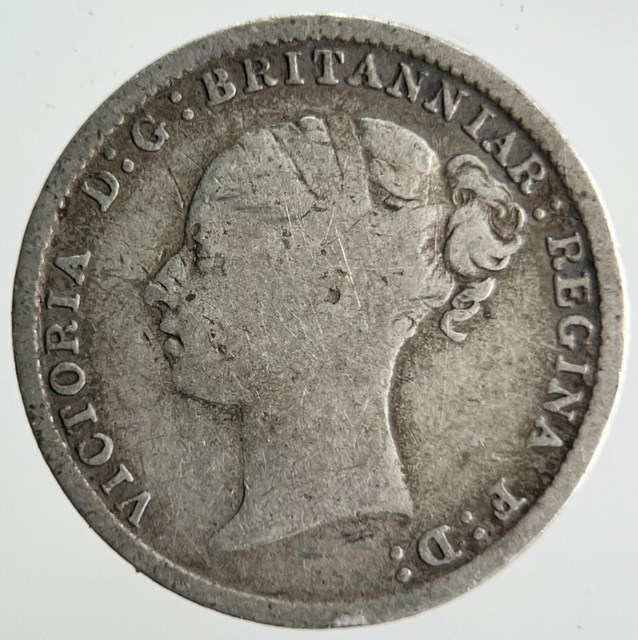 1886 Young Head Victoria Threepence Silver Coin | Collectable Grade | a4051
