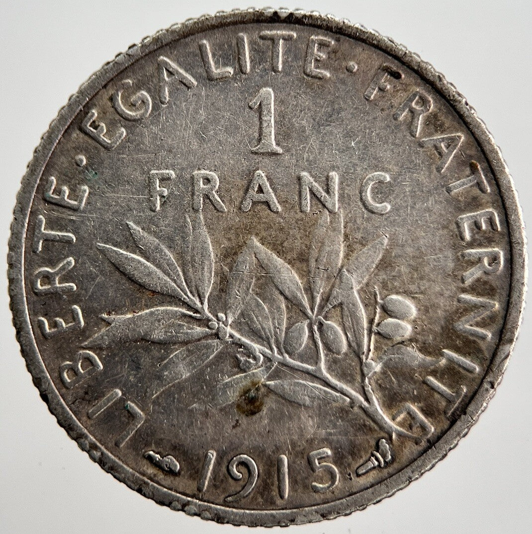 1915 France 1 One Franc Silver Coin | Collectable Grade