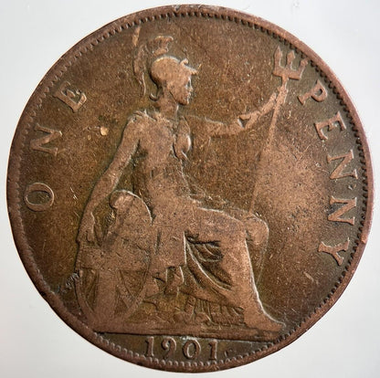 1901 Victoria One Penny Coin | Collectable Grade | a3243