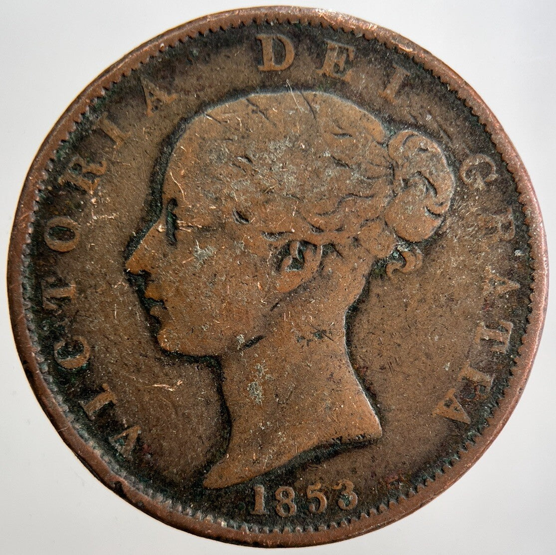 1853 Victoria Half-Penny Coin | Collectable Grade | a2421