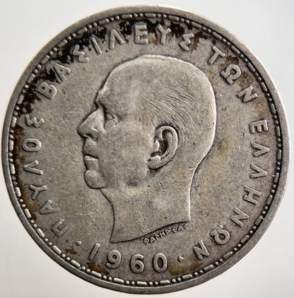 1960 20 Drachmai Greece Silver Coin | Collectable Grade | a3606
