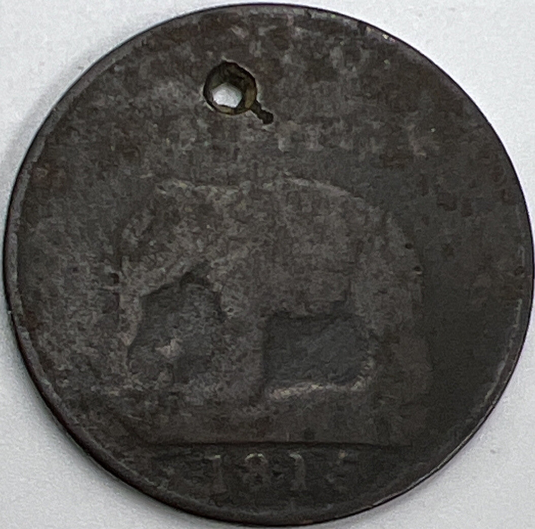 1815 Elephant 1 Stiver | Sri Lanka Coin | George III | Worn Grade | a162