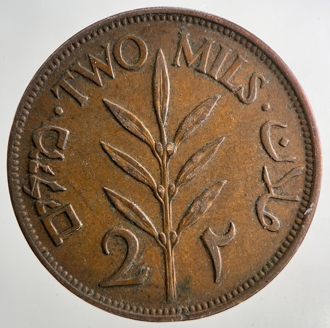 1941 Palestine 2 Mils Coin | Fine Collectable Grade | a9499