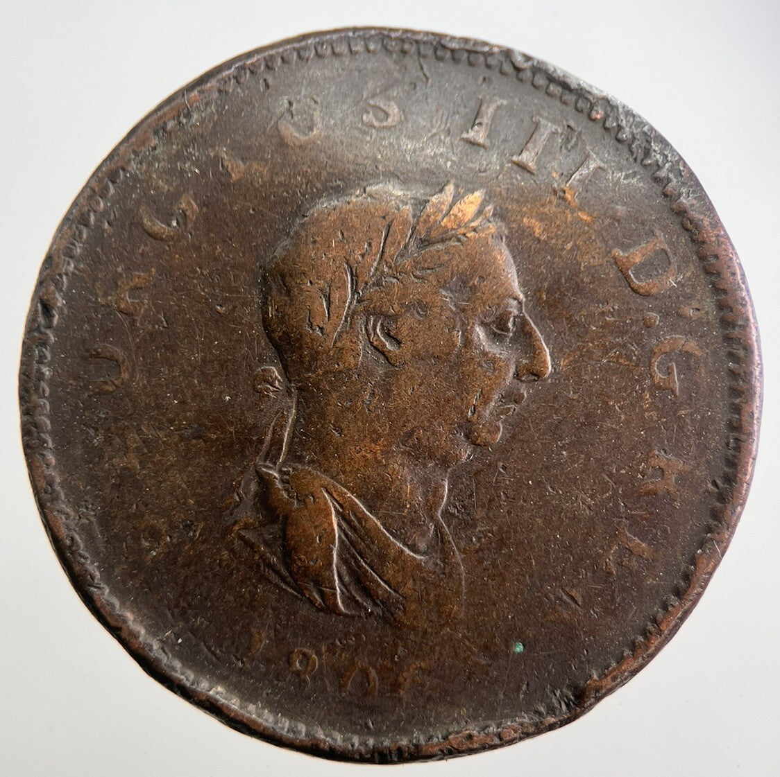 1806 George 3rd III Half-Penny British Coin | Collectable Grade | a7534
