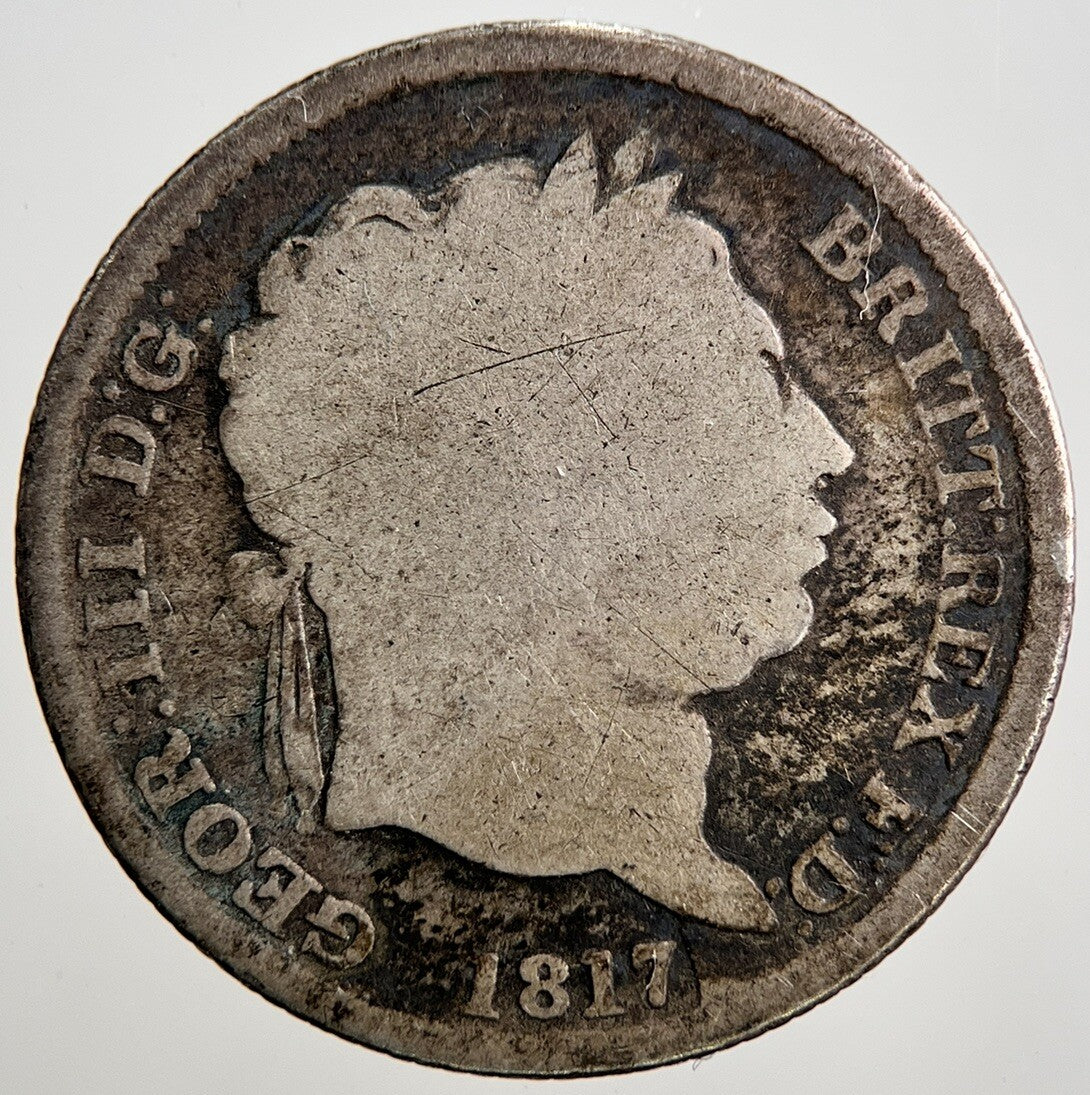 1817 George III 3rd Shilling Silver Coin | Worn Grade | a2591