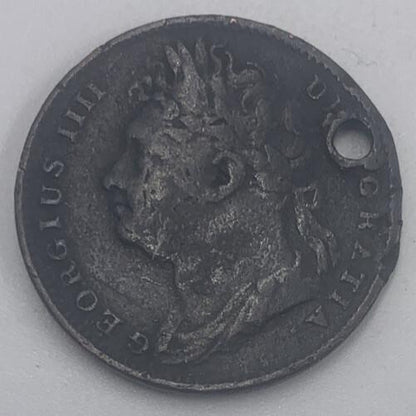 1821 Britannia Farthing | British Copper Coin | George III | Fair Grade | a496
