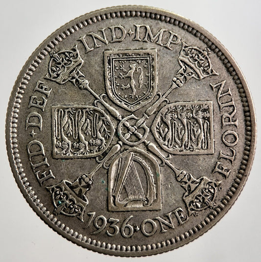 1936 George V Florin British Silver Coin | Fine Collectable Grade | a8062