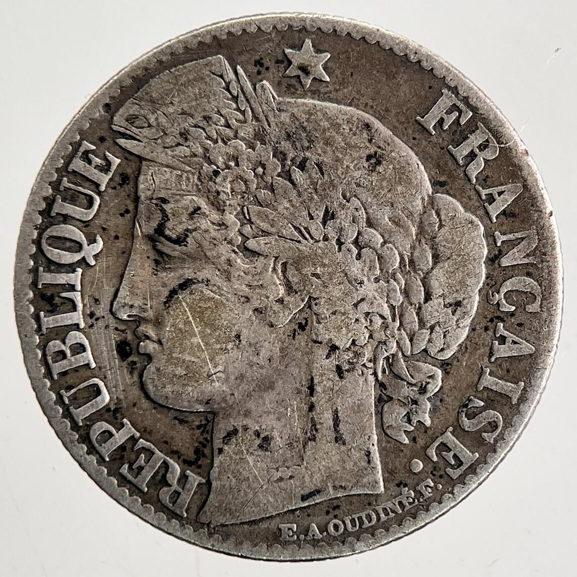 1895 France 50 Centimes Cents Silver Coin | Fine Collectable Grade | a9480