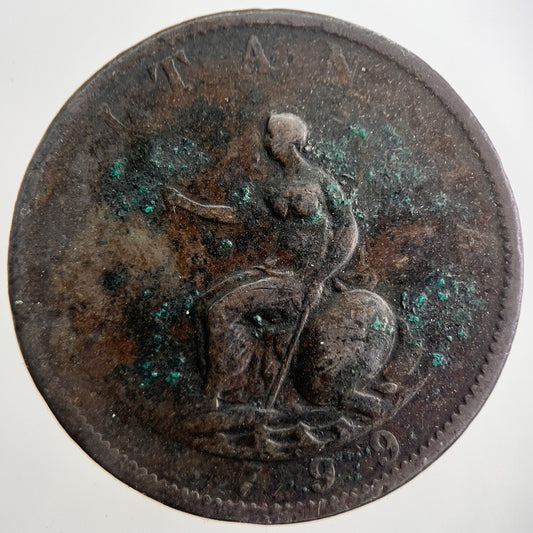 1799 George 3rd III Half-Penny British Coin | Collectable Grade | a7517