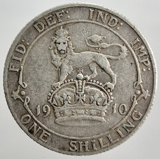 1910 Edward VII Shilling British Silver Coin | Collectable Grade | a2279