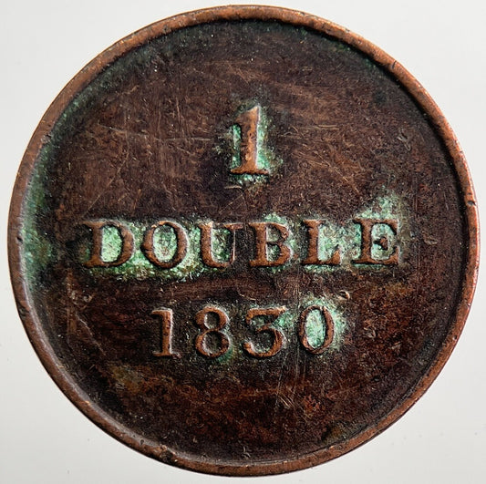 1830 Guernsey 1 One Double Coin | Fine Collectable Grade | a7486