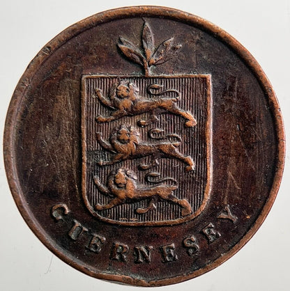 1830 Guernsey 1 One Double Coin | Fine Collectable Grade | a7486