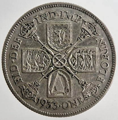 1933 George V Florin British Silver Coin | Fine Collectable Grade | a6373