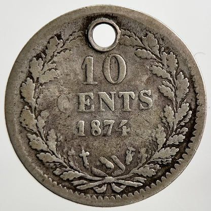 1874 Netherlands 10 Cents Silver Coin | Collectable Grade | a2786