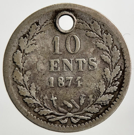 1874 Netherlands 10 Cents Silver Coin | Collectable Grade | a2786