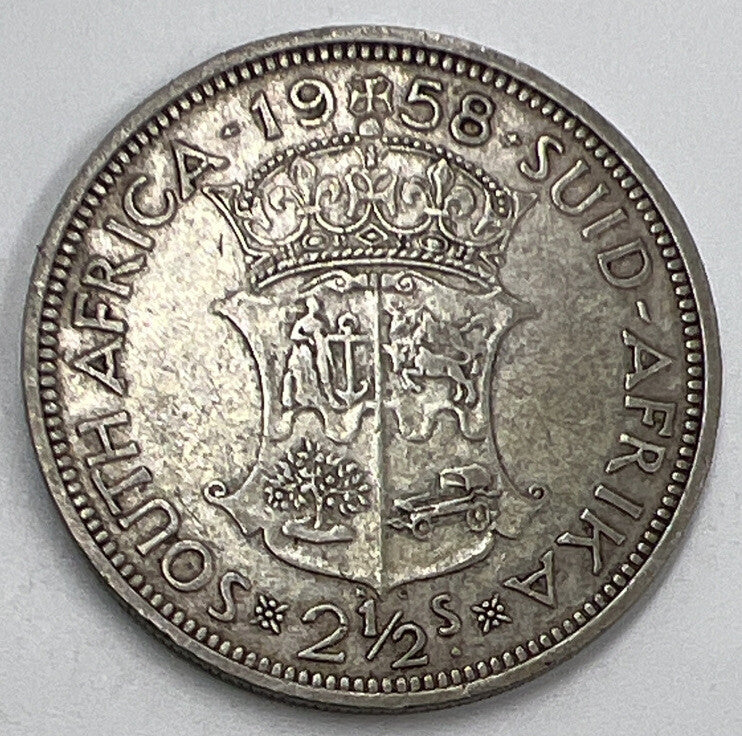 1958 2 1/2 Shillings | South Africa Silver Coin | Fair Grade | a563