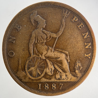 1887 Victoria One Penny Coin | Fine Collectable Grade | a8651