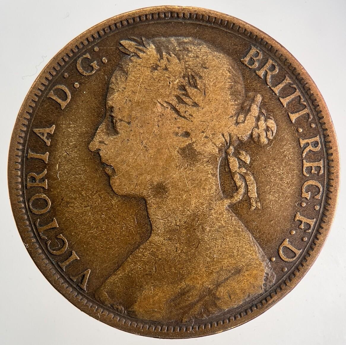 1887 Victoria One Penny Coin | Fine Collectable Grade | a8651