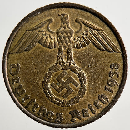 1938-A Germany Nazi 5 Pfennig Coin | Very High Grade | a3114
