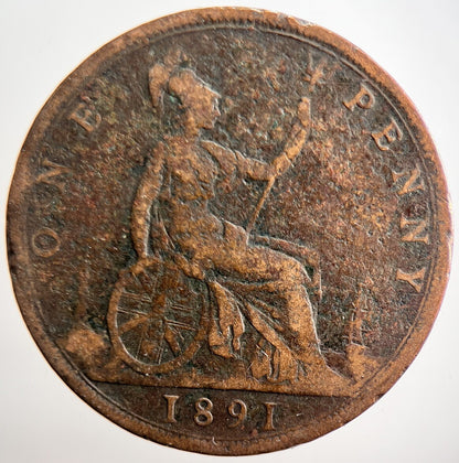 1891 Victoria One Penny Coin | Collectable Grade | a3608