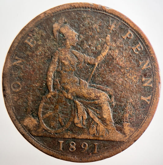 1891 Victoria One Penny Coin | Collectable Grade | a3608
