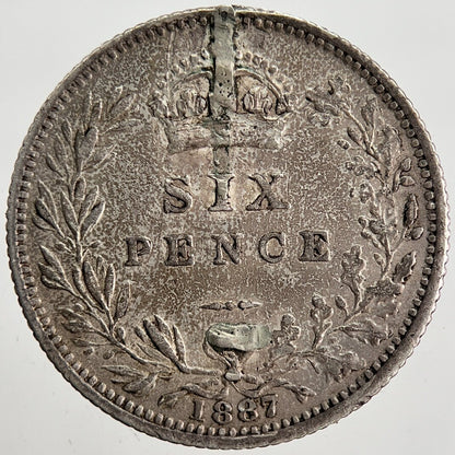 1887 Victoria Sixpence Silver Coin | Collectable Grade | a2453