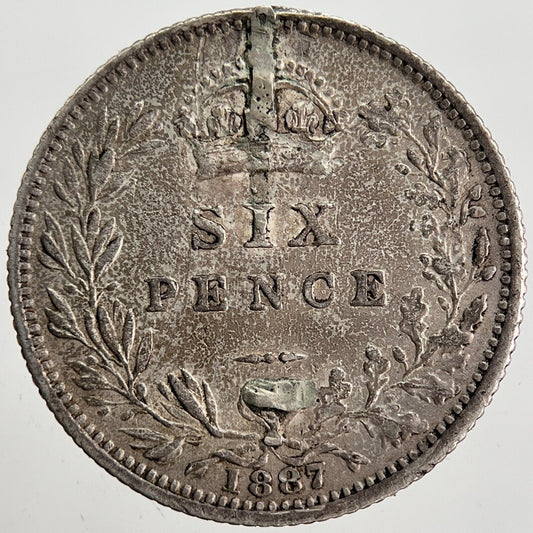 1887 Victoria Sixpence Silver Coin | Collectable Grade | a2453