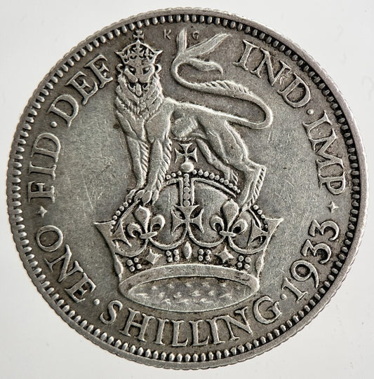 1933 George V Shilling British Silver Coin | Fine Collectable Grade | a6449
