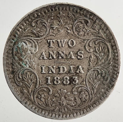 1883 India 2 Two Annas Silver Coin | Fine Collectable Grade | a6378