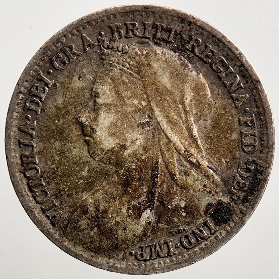 1898 Veiled Head Victoria Threepence Silver Coin | Fine Collectable Grade a2314