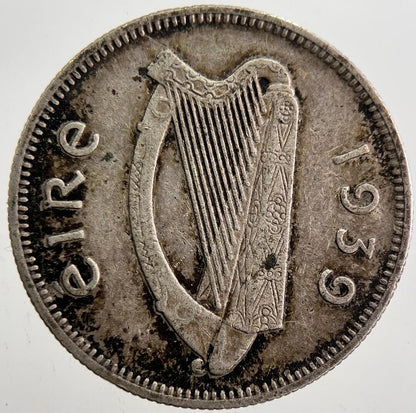 1939 Irish Shilling 1s Bull Silver Coin | Collectable Grade | a7364