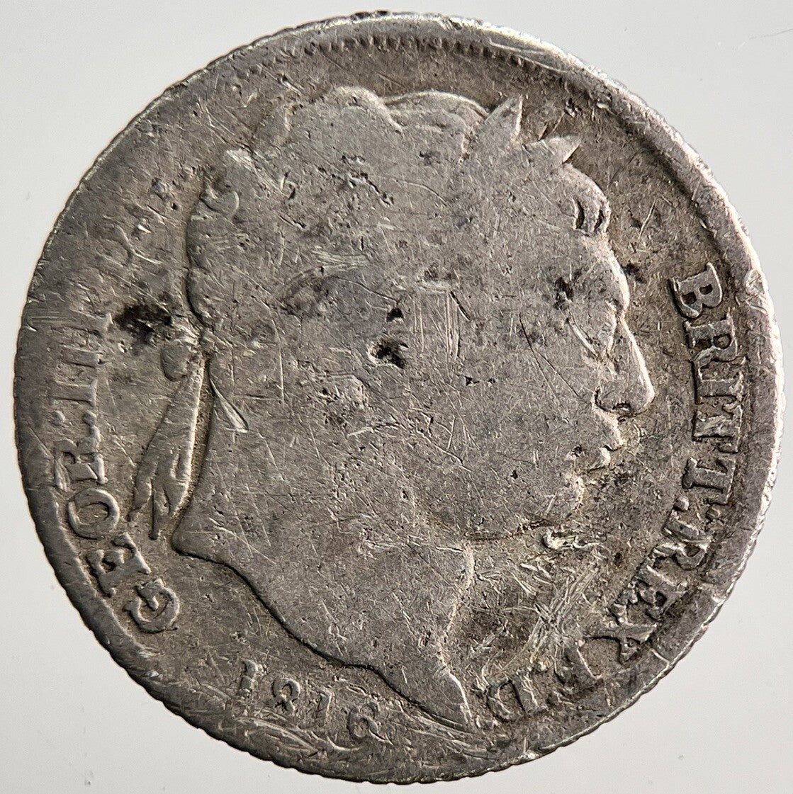 1816 George III Sixpence Silver Coin | Fair Grade | a3113