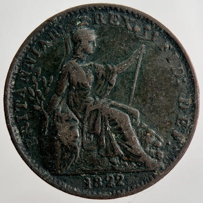 1822 George IV Farthing Coin | Fine Collectable Grade | a2433