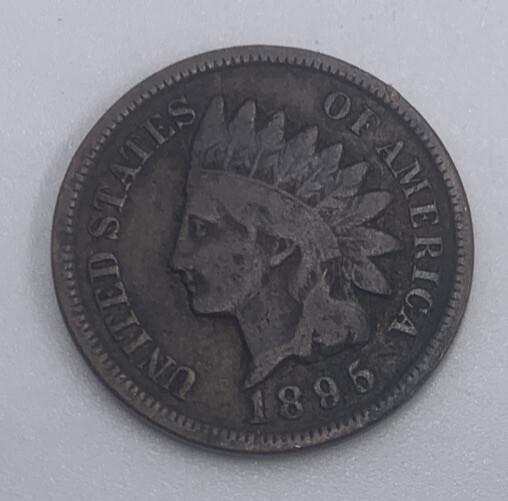 1895 US USA Indian Head One 1 Cent | American Copper Coin | Fair Grade | a424