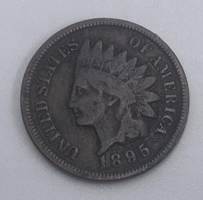 1895 US USA Indian Head One 1 Cent | American Copper Coin | Fair Grade | a424