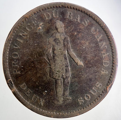1837 Province Du Bas Canada Bank Penny Token | Fine Collectable Grade | a9477