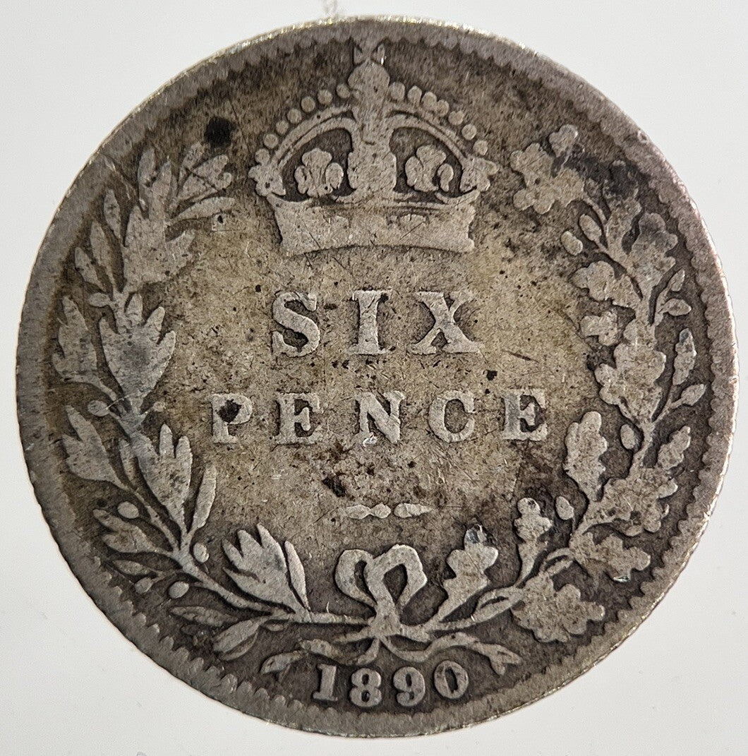 1890 Victoria Sixpence Silver Coin | Collectable Grade | a9824