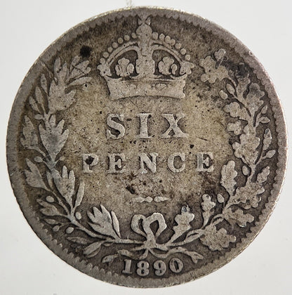 1890 Victoria Sixpence Silver Coin | Collectable Grade | a9824