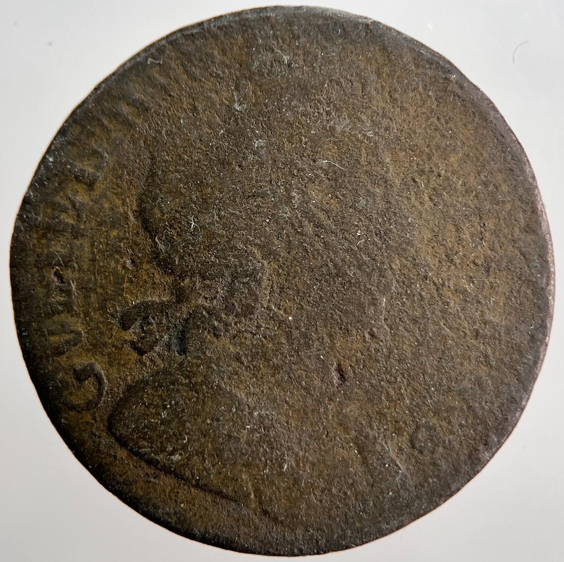 William 3rd III Half-Penny British Coin | Worn Grade | a2510