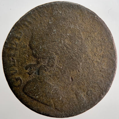 William 3rd III Half-Penny British Coin | Worn Grade | a2510