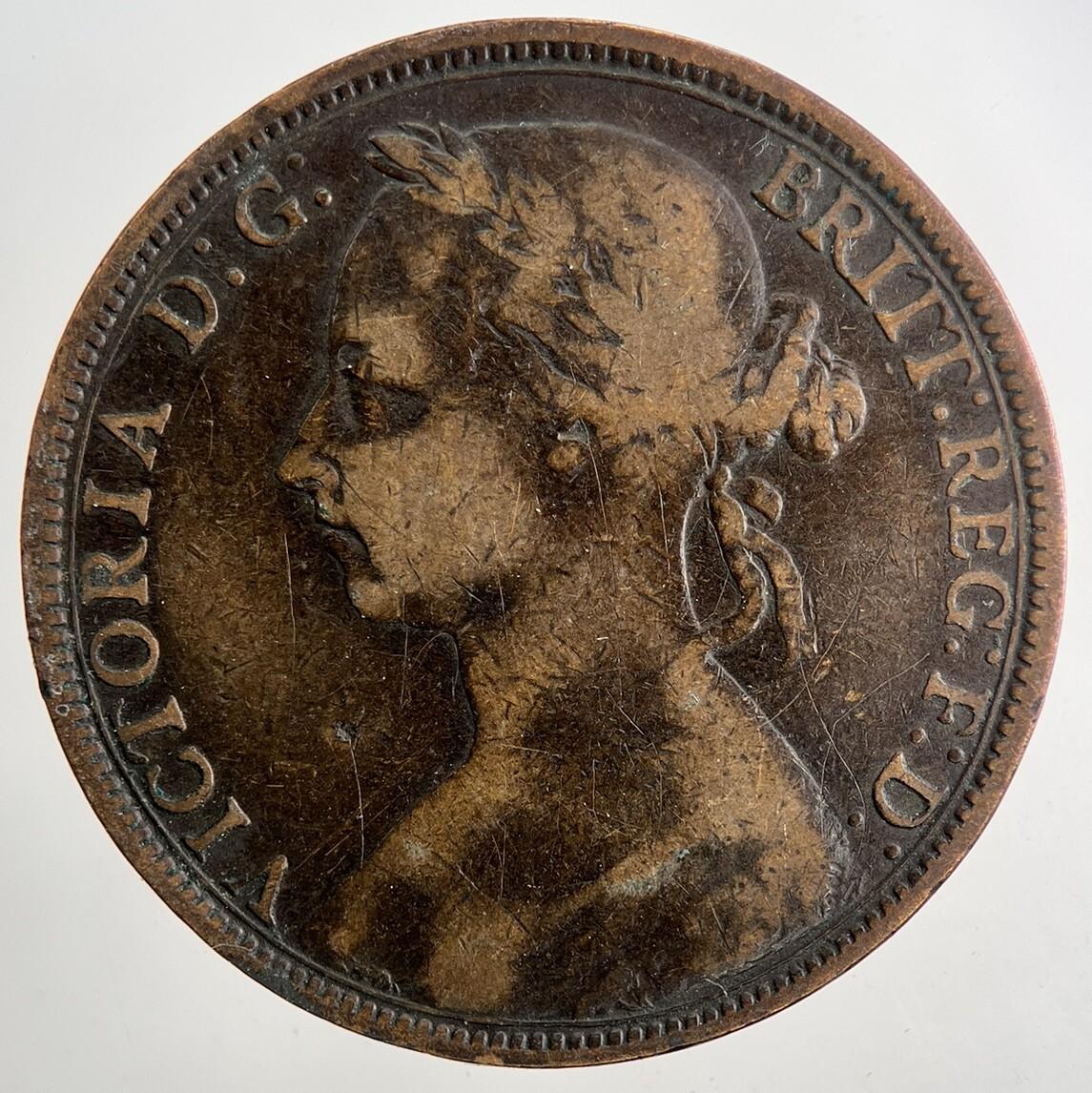 1890 Victoria One Penny Coin | Fine Collectable Grade | a9447