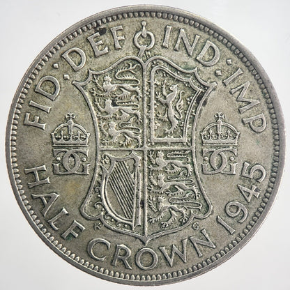 1945 George VI Half-Crown Silver Coin | Fine Collectable Grade | a6336