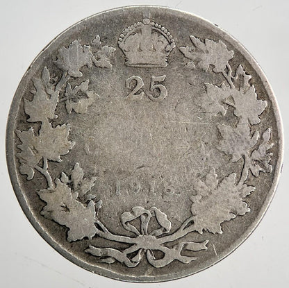 1918 Canada 25 Cents Silver Coin | Collectable Grade | a6397