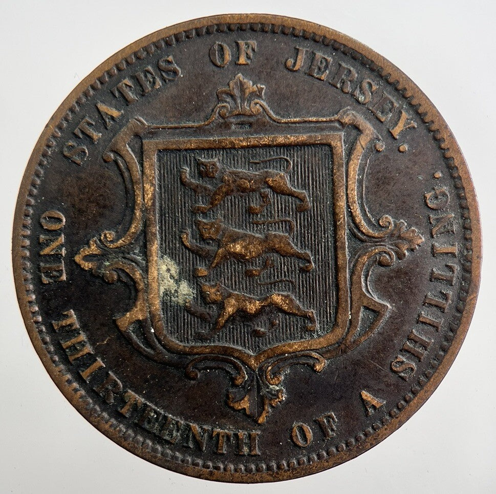1866 Jersey 1/13th One-Thirteenth-Shilling Coin | Collectable Grade | a7482