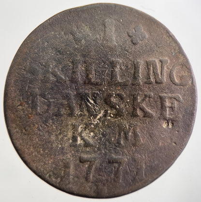 1771 Denmark 1 Skilling Danske Coin | Collectable Grade | a7714