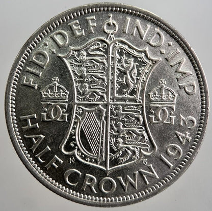 1943 George VI Half-Crown Silver Coin | Fine Collectable Grade | a8072